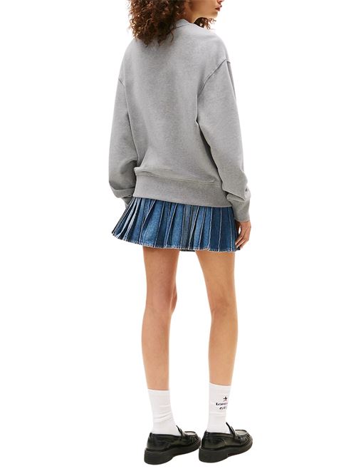 Felpa unisex grigia in cotone Tommy Jeans | DN0DN00066P01